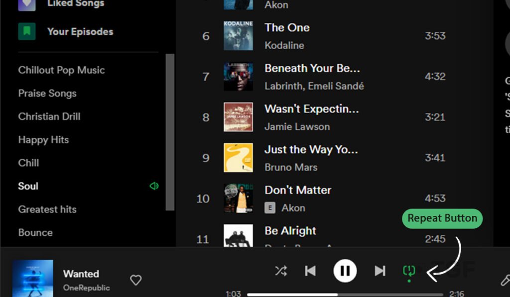 how-to-put-a-song-on-repeat-on-spotify-diagram